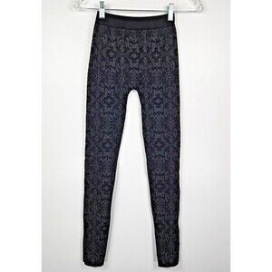 Nux Women's Size Small Black Gray Geometric Leggings NWOT